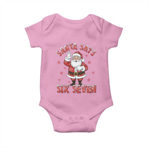 Funny Christmas Meme Gift Baby Onesie Santa Says Six Seven TS12 Light Pink Print Your Wear