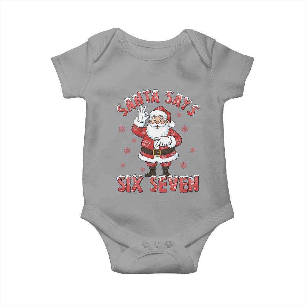 Funny Christmas Meme Gift Baby Onesie Santa Says Six Seven TS12 Sport Gray Print Your Wear