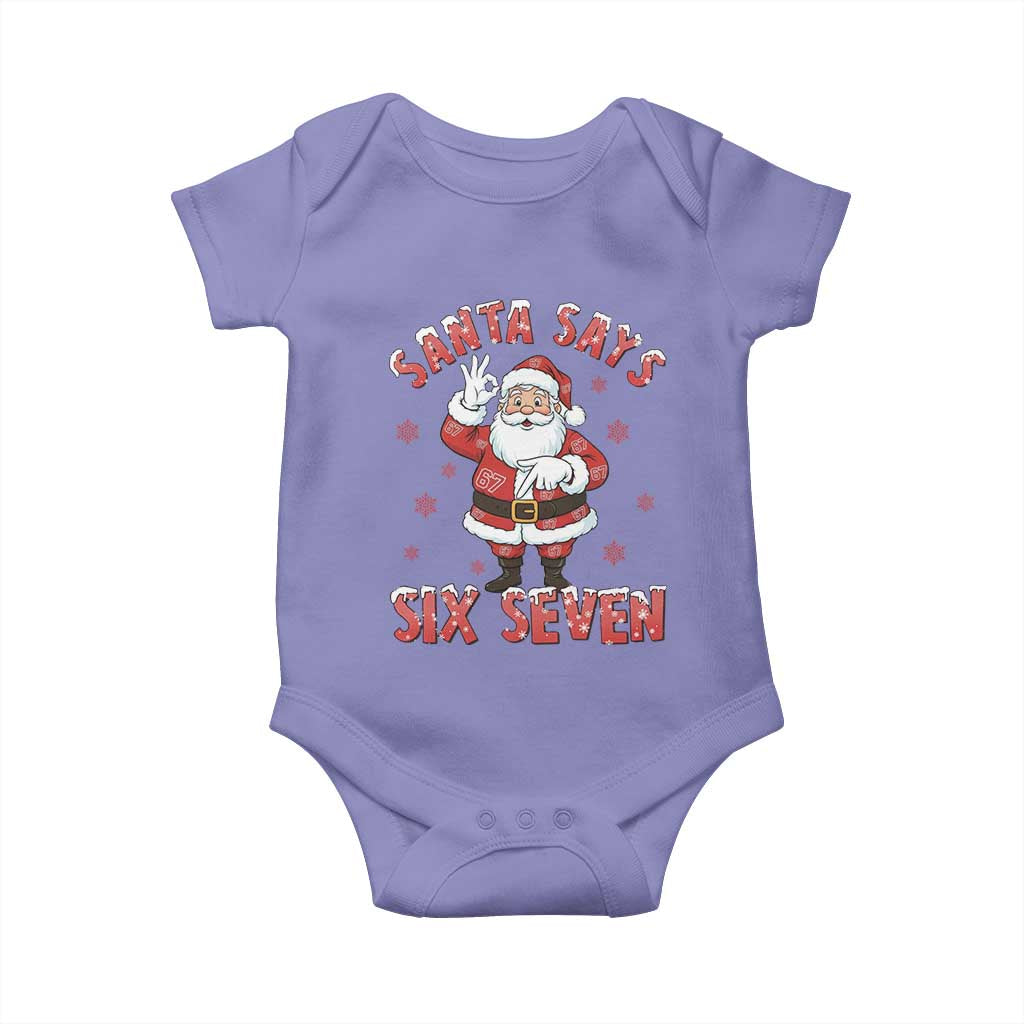 Funny Christmas Meme Gift Baby Onesie Santa Says Six Seven TS12 Violet Print Your Wear