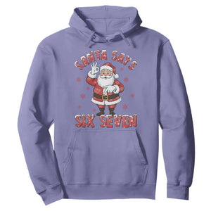 Funny Christmas Meme Gift Hoodie Santa Says Six Seven TS12 Violet Print Your Wear