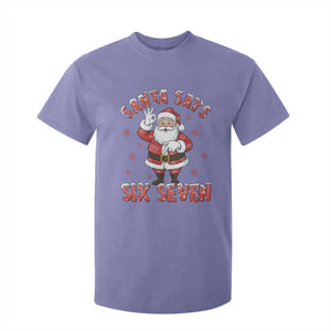 Funny Christmas Meme Gift T Shirt For Kid Santa Says Six Seven TS12 Violet Print Your Wear
