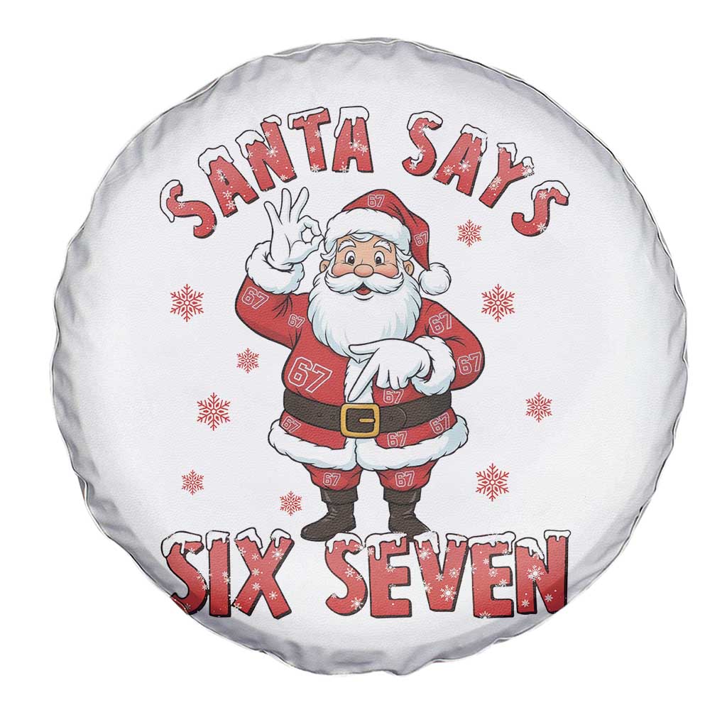 Funny Christmas Meme Gift Spare Tire Cover Santa Says Six Seven TS12 Print Your Wear
