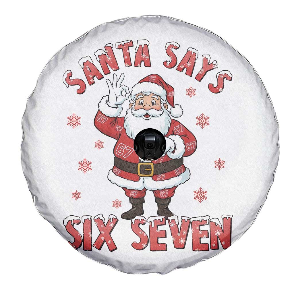 Funny Christmas Meme Gift Spare Tire Cover Santa Says Six Seven TS12 Print Your Wear