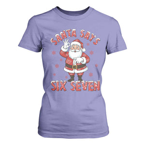 Funny Christmas Meme Gift T Shirt For Women Santa Says Six Seven TS12 Violet Print Your Wear