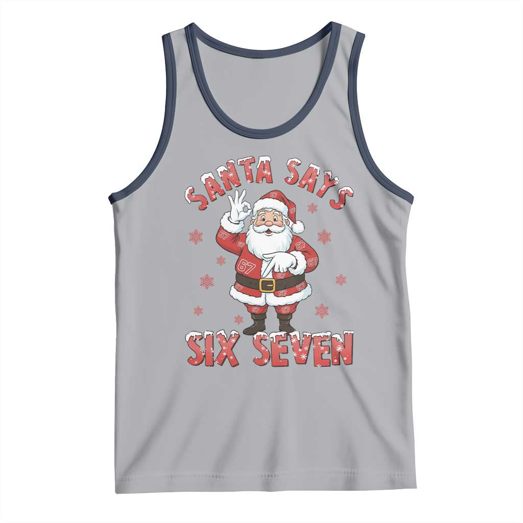 Funny Christmas Meme Gift Tank Top Santa Says Six Seven TS12 Athletic Heather Navy Print Your Wear