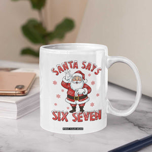 Funny Christmas Meme Gift Coffee Mug Santa Says Six Seven TS12 Print Your Wear