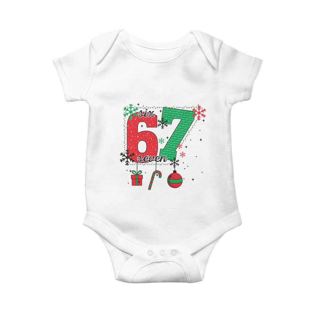 Funny Six Seven Meme Trendy TikTok Baby Onesie Christmas Gift TS12 White Print Your Wear