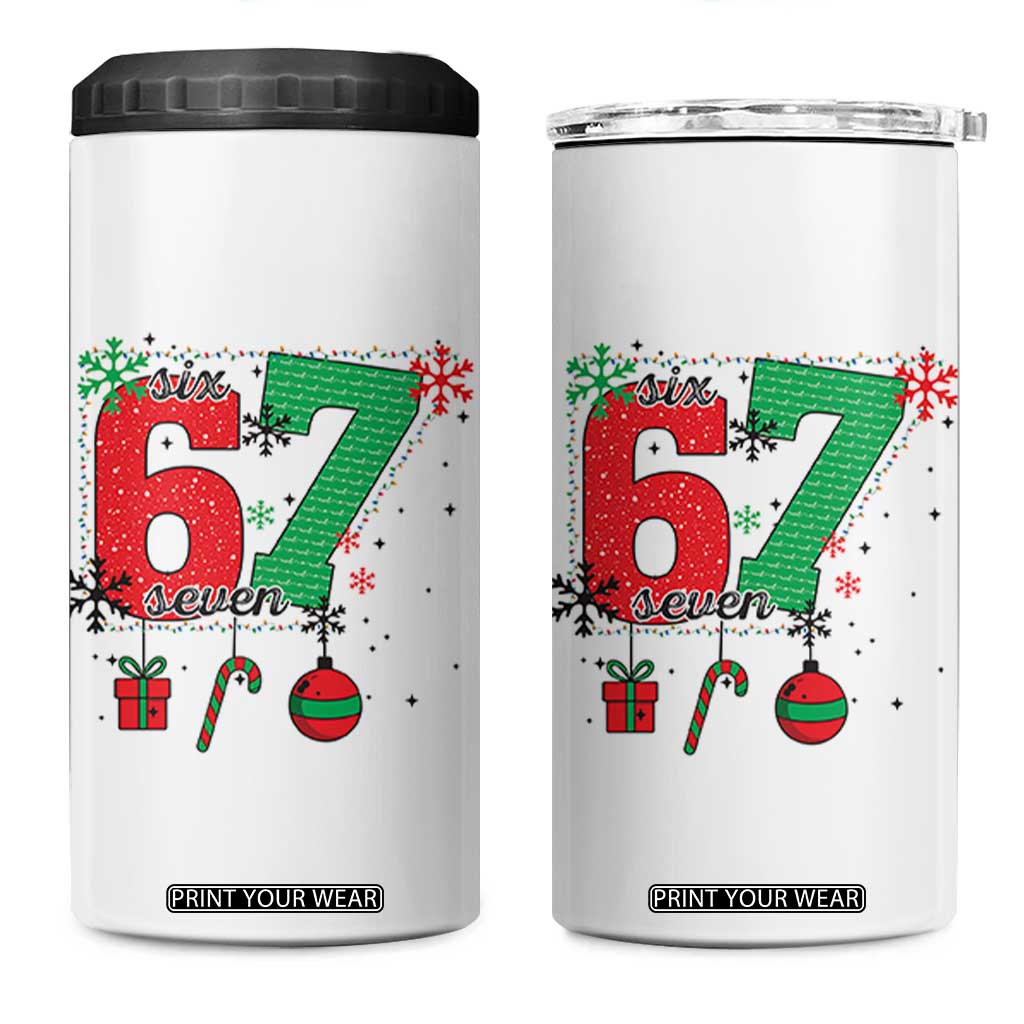 Funny Six Seven Meme Trendy TikTok 4 in 1 Can Cooler Tumbler Christmas Gift TS12 One Size: 16 oz White Print Your Wear