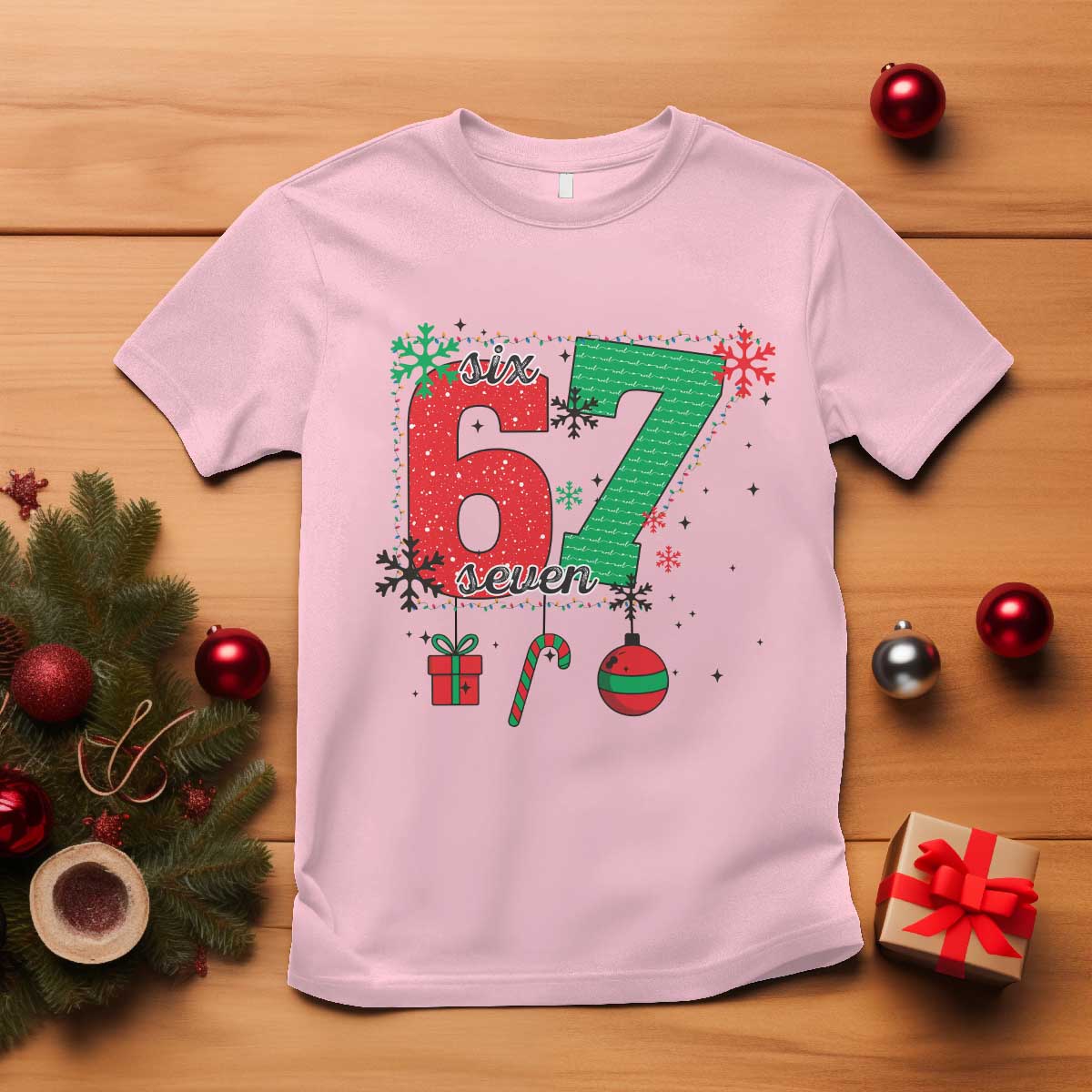 Funny Six Seven Meme Trendy TikTok T Shirt Christmas Gift TS12 Light Pink Print Your Wear