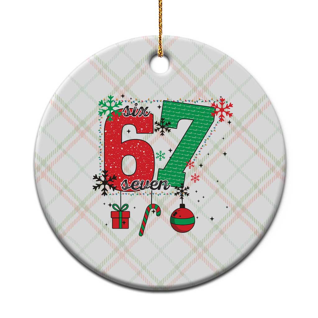 Funny Six Seven Meme Trendy TikTok Ceramic Ornament Christmas Gift TS12 1pc Christmas Plaid Print Your Wear