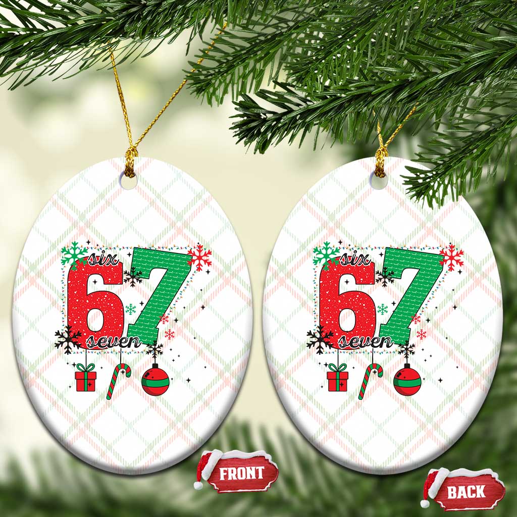 Funny Six Seven Meme Trendy TikTok Ceramic Ornament Christmas Gift TS12 Print Your Wear