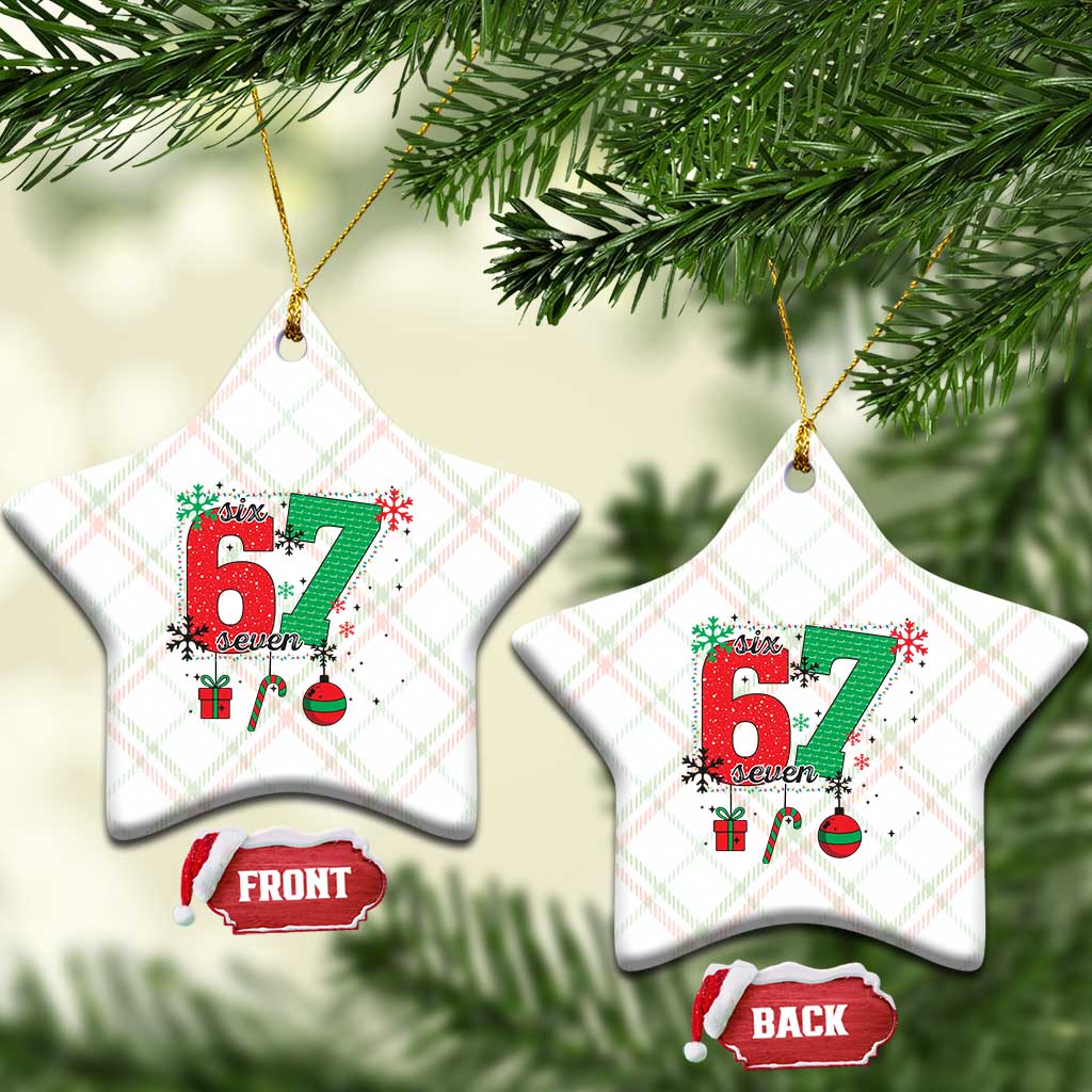 Funny Six Seven Meme Trendy TikTok Ceramic Ornament Christmas Gift TS12 Print Your Wear