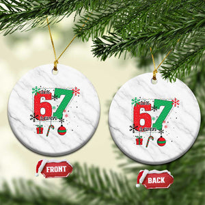 Funny Six Seven Meme Trendy TikTok Ceramic Ornament Christmas Gift TS12 1pc White Marble Print Your Wear
