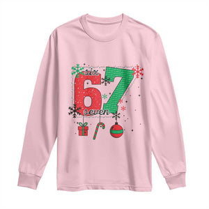 Funny Six Seven Meme Trendy TikTok Long Sleeve Shirt Christmas Gift TS12 Light Pink Print Your Wear