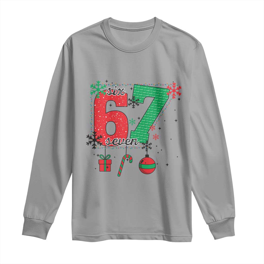 Funny Six Seven Meme Trendy TikTok Long Sleeve Shirt Christmas Gift TS12 Sport Gray Print Your Wear