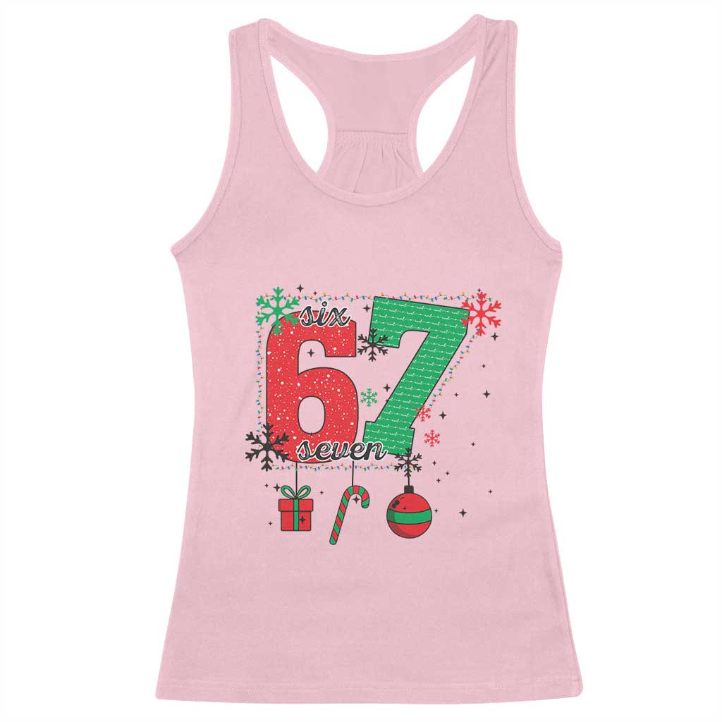 Funny Six Seven Meme Trendy TikTok Racerback Tank Top Christmas Gift TS12 Light Pink Print Your Wear