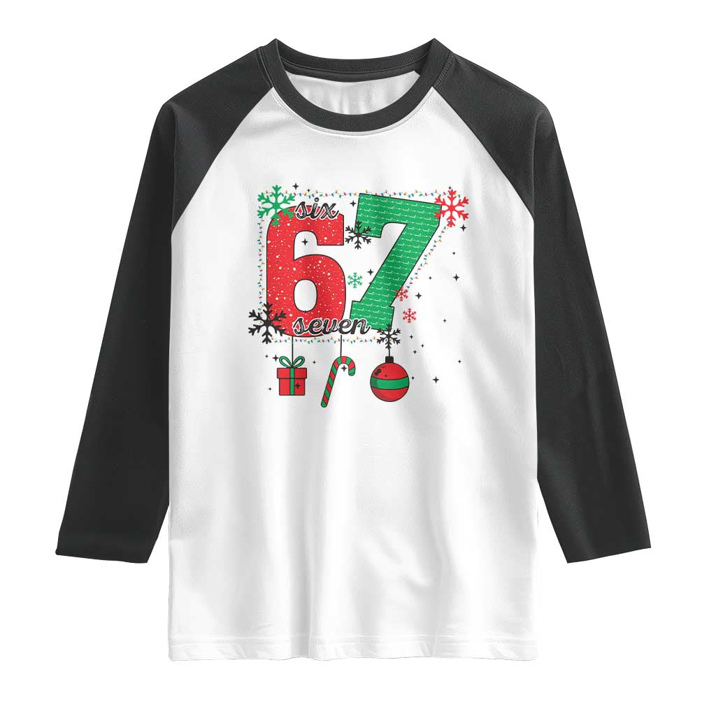 Funny Six Seven Meme Trendy TikTok Raglan Shirt Christmas Gift TS12 White Black Print Your Wear