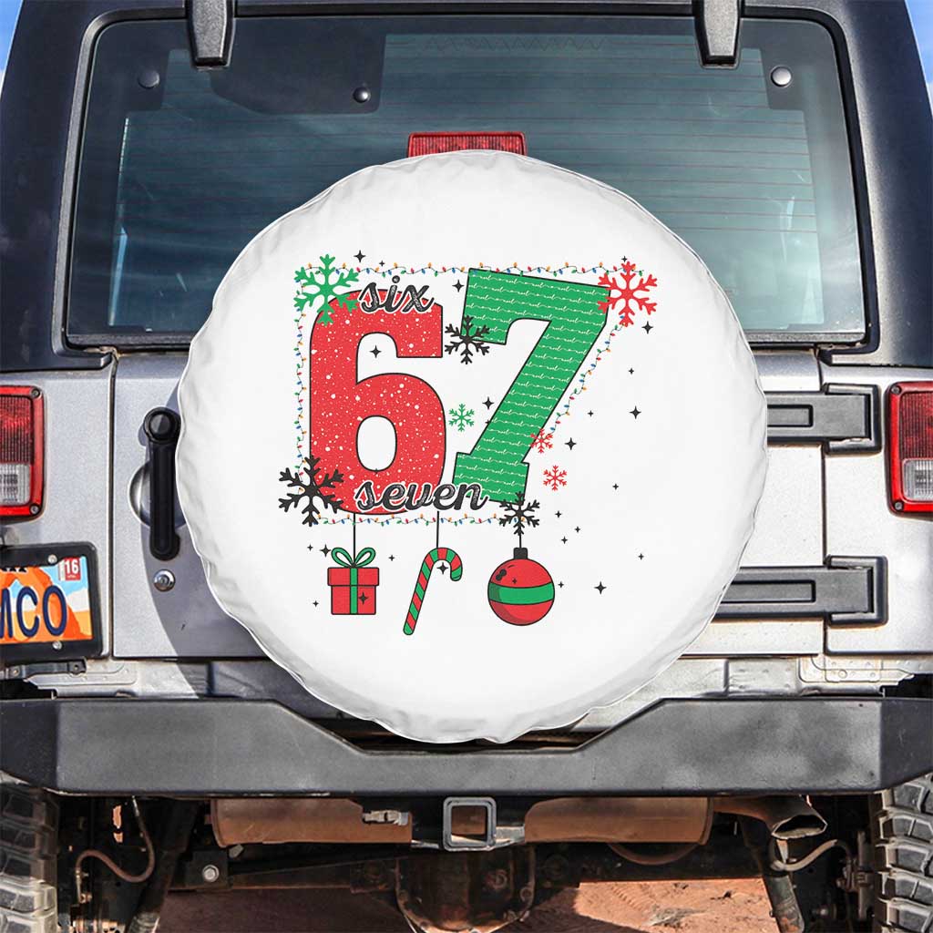Funny Six Seven Meme Trendy TikTok Spare Tire Cover Christmas Gift TS12 No hole White Print Your Wear