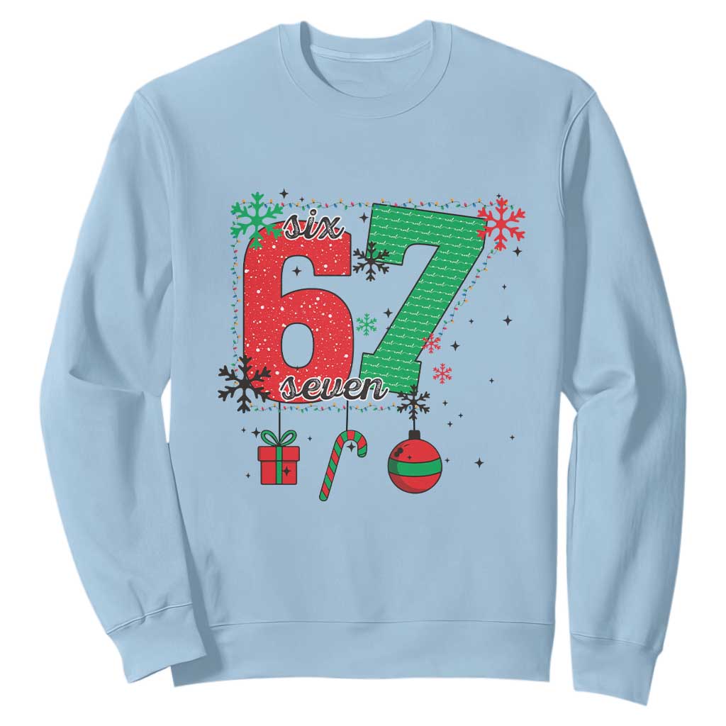 Funny Six Seven Meme Trendy TikTok Sweatshirt Christmas Gift TS12 Light Blue Print Your Wear