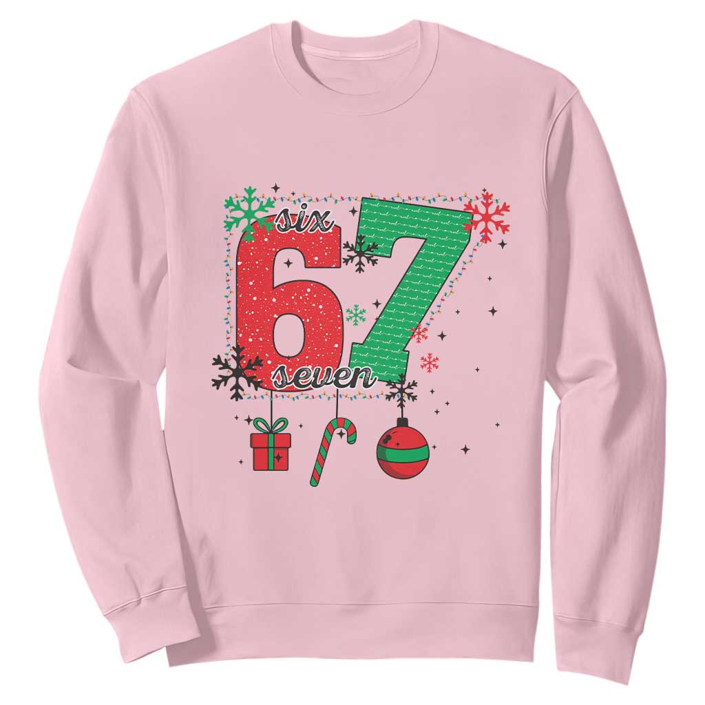Funny Six Seven Meme Trendy TikTok Sweatshirt Christmas Gift TS12 Light Pink Print Your Wear