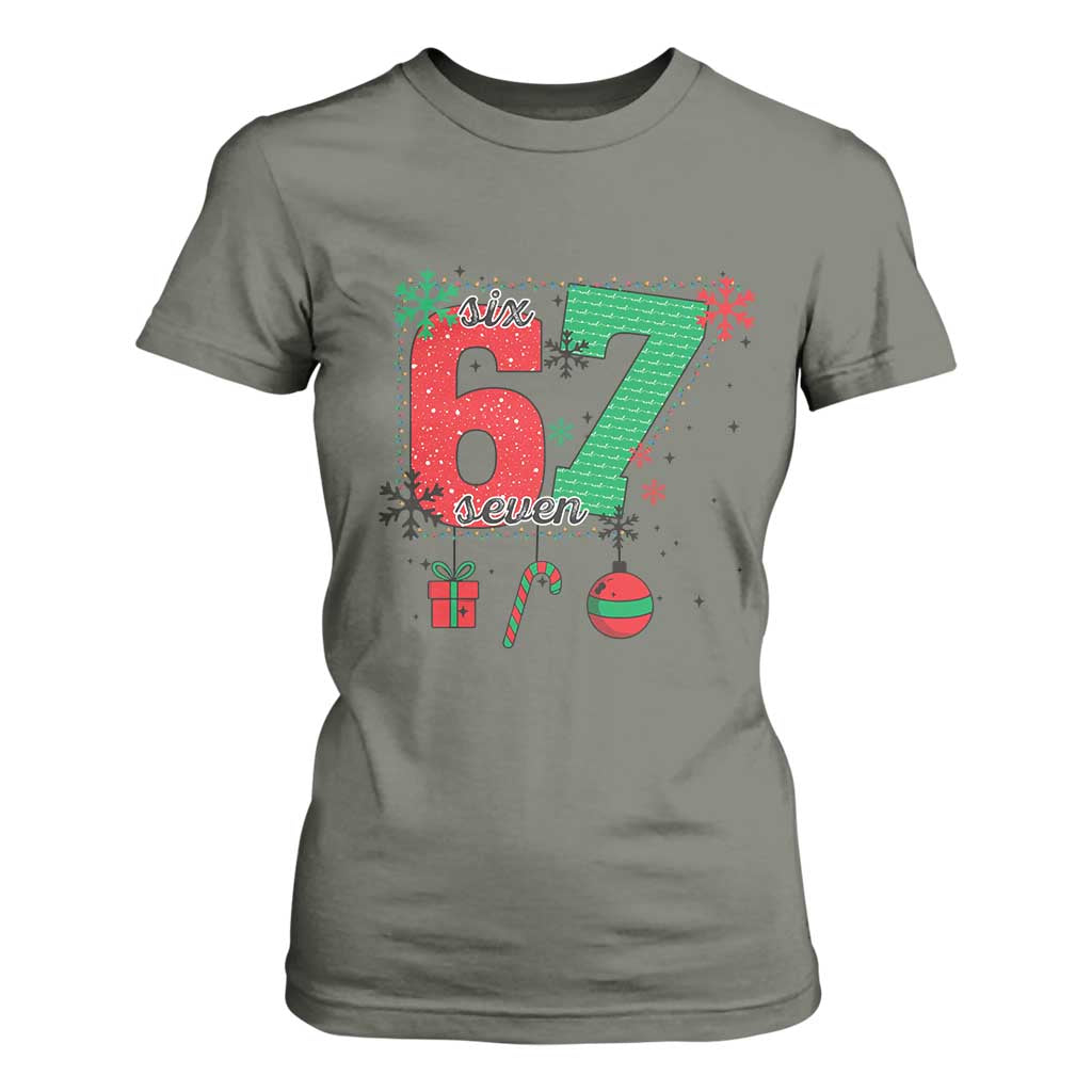 Funny Six Seven Meme Trendy TikTok T Shirt For Women Christmas Gift TS12 Military Green Print Your Wear