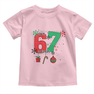 Funny Six Seven Meme Trendy TikTok Toddler T Shirt Christmas Gift TS12 Light Pink Print Your Wear