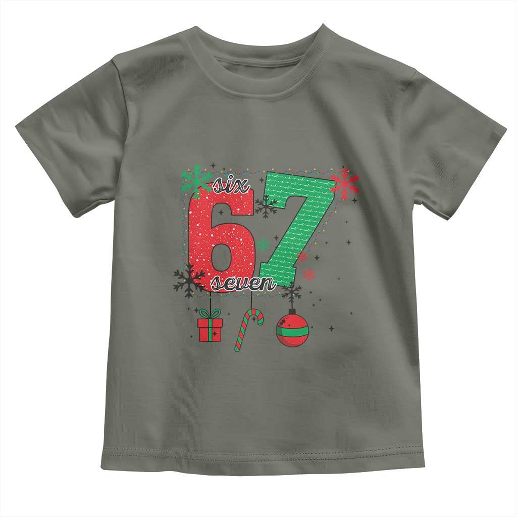 Funny Six Seven Meme Trendy TikTok Toddler T Shirt Christmas Gift TS12 Military Green Print Your Wear
