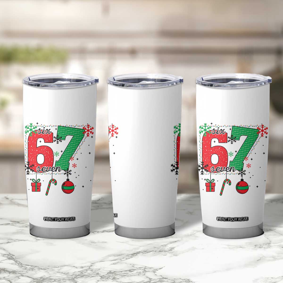 Funny Six Seven Meme Trendy TikTok Tumbler Cup Christmas Gift TS12 Print Your Wear