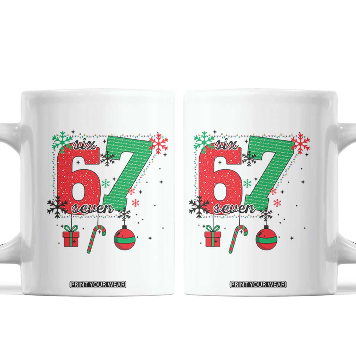 Funny Six Seven Meme Trendy TikTok Coffee Mug Christmas Gift TS12 White Print Your Wear