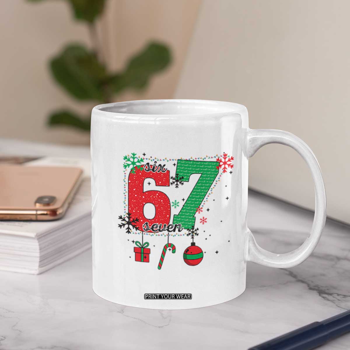 Funny Six Seven Meme Trendy TikTok Coffee Mug Christmas Gift TS12 Print Your Wear