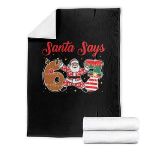 Funny Santa Says Six Seven Meme Throw Blanket Holiday Gift For Gen Z TS12 Black Print Your Wear