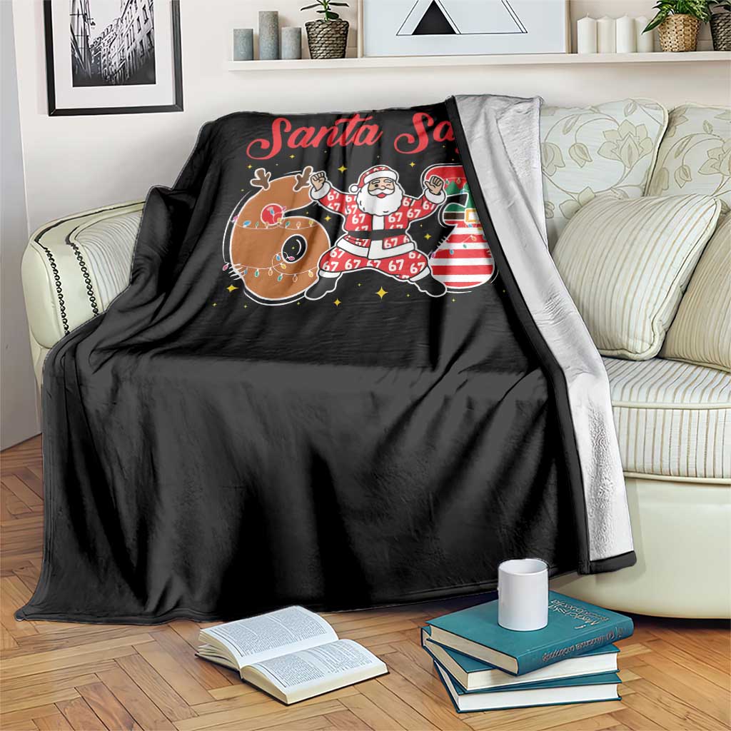 Funny Santa Says Six Seven Meme Throw Blanket Holiday Gift For Gen Z TS12 Print Your Wear