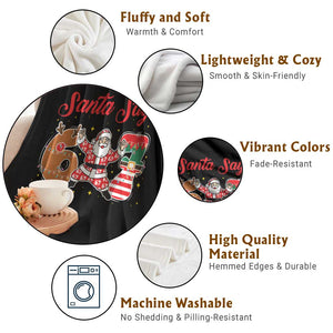 Funny Santa Says Six Seven Meme Throw Blanket Holiday Gift For Gen Z TS12 Print Your Wear