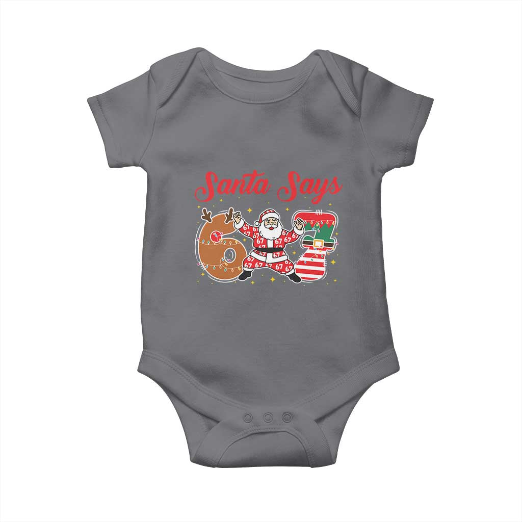 Funny Santa Says Six Seven Meme Baby Onesie Holiday Gift For Gen Z TS12 Charcoal Print Your Wear