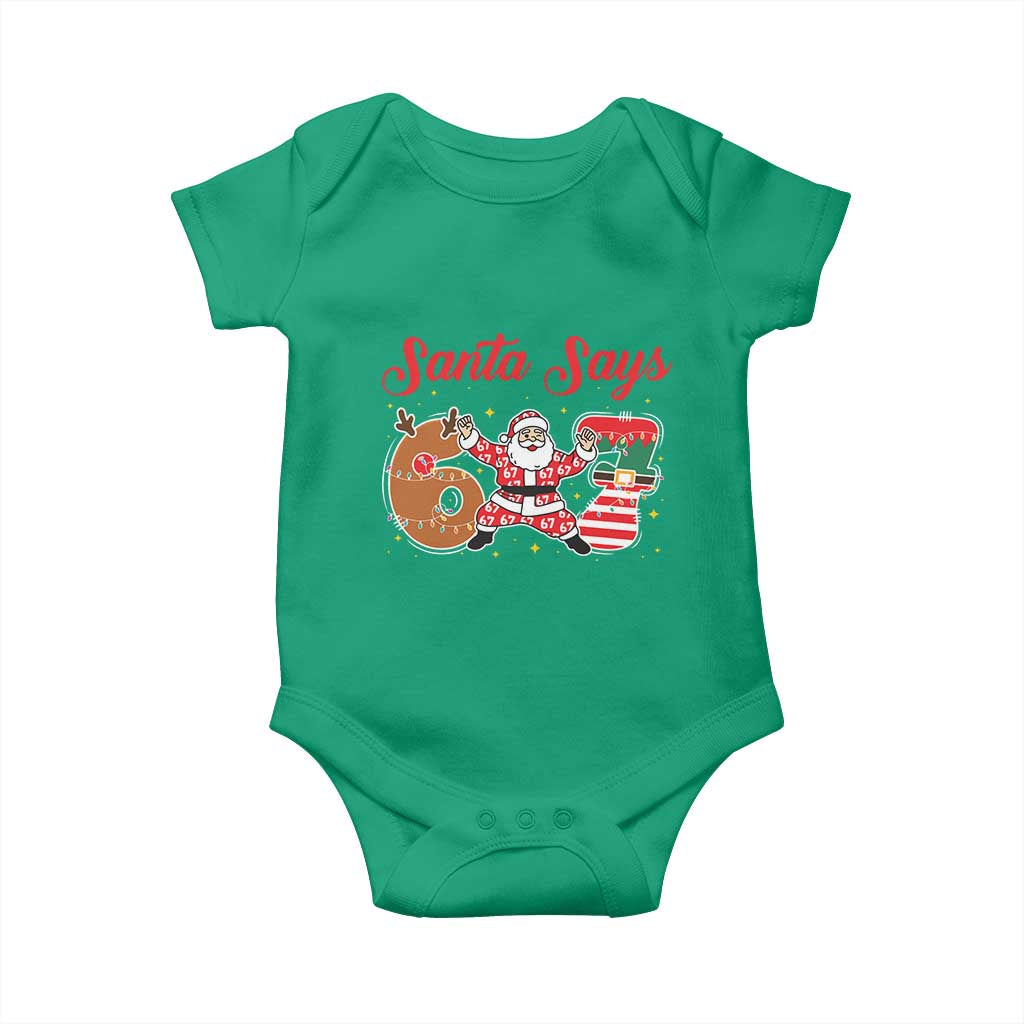 Funny Santa Says Six Seven Meme Baby Onesie Holiday Gift For Gen Z TS12 Irish Green Print Your Wear