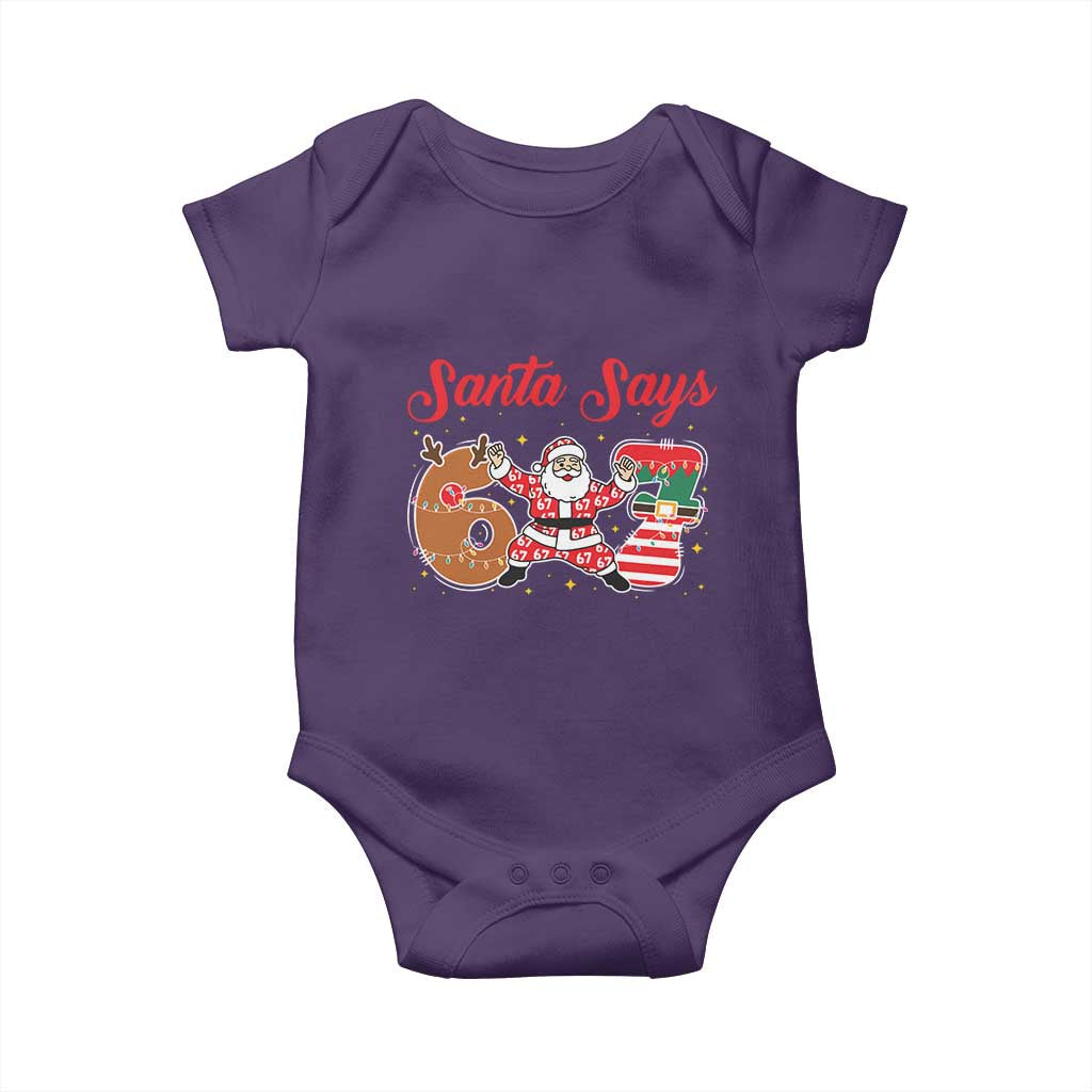 Funny Santa Says Six Seven Meme Baby Onesie Holiday Gift For Gen Z TS12 Purple Print Your Wear