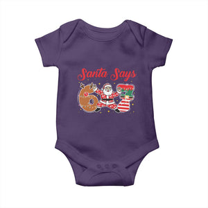 Funny Santa Says Six Seven Meme Baby Onesie Holiday Gift For Gen Z TS12 Purple Print Your Wear