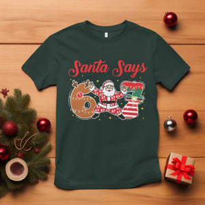 Funny Santa Says Six Seven Meme T Shirt Holiday Gift For Gen Z TS12 Dark Forest Green Print Your Wear