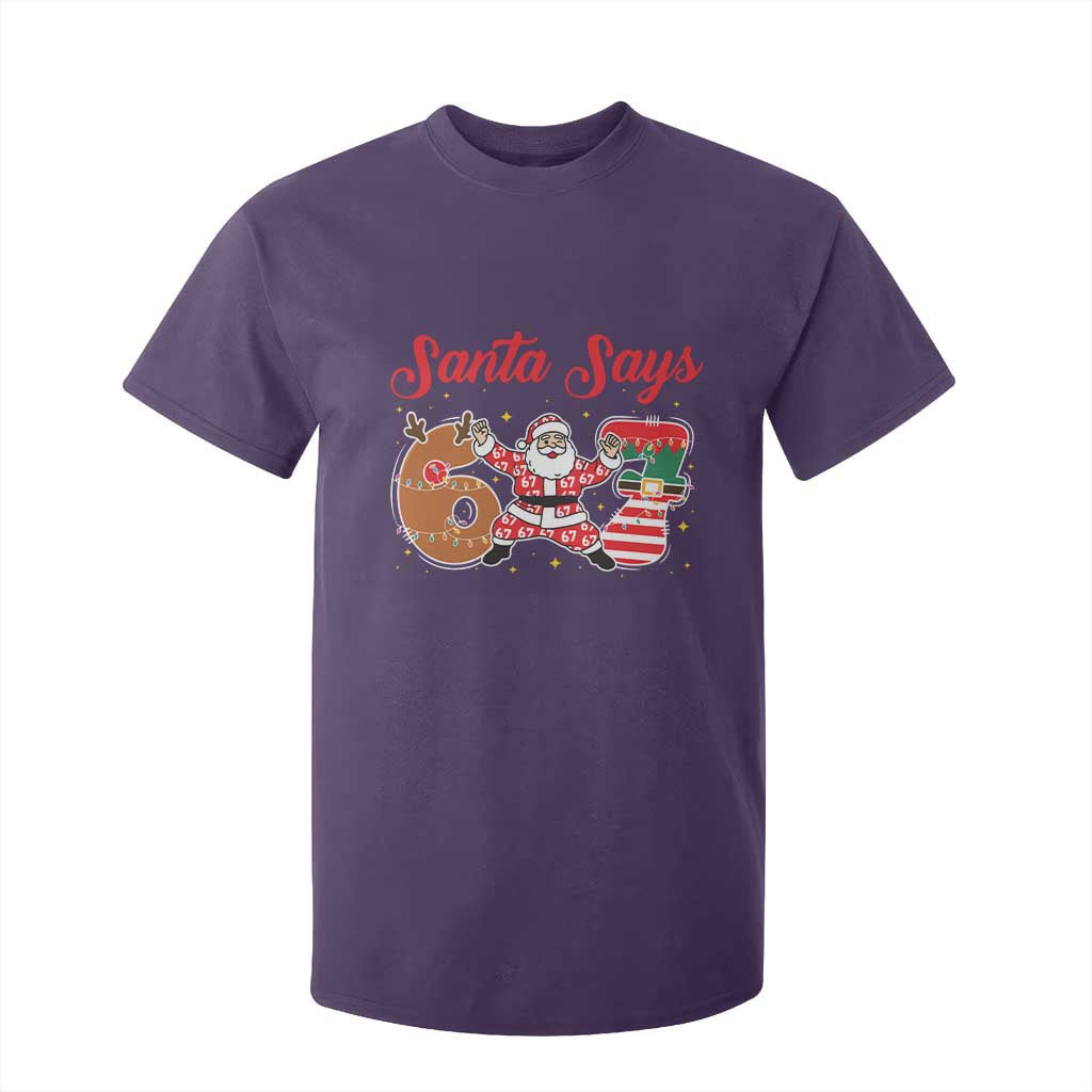 Funny Santa Says Six Seven Meme T Shirt For Kid Holiday Gift For Gen Z TS12 Purple Print Your Wear