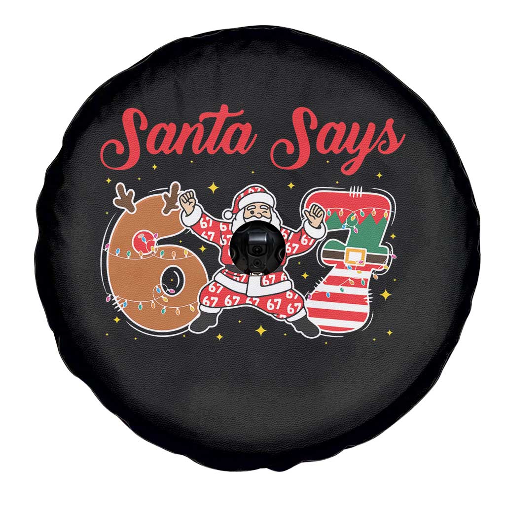 Funny Santa Says Six Seven Meme Spare Tire Cover Holiday Gift For Gen Z TS12 Print Your Wear
