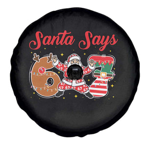 Funny Santa Says Six Seven Meme Spare Tire Cover Holiday Gift For Gen Z TS12 Print Your Wear