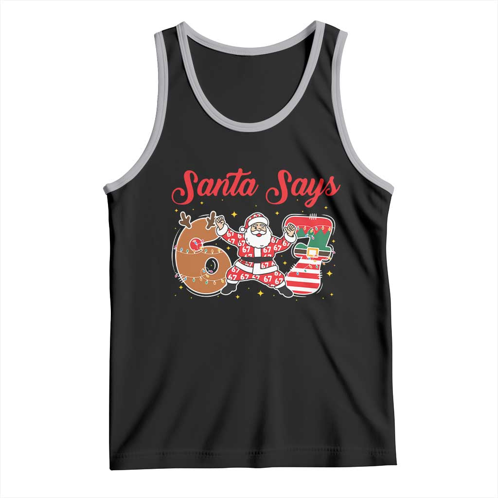 Funny Santa Says Six Seven Meme Tank Top Holiday Gift For Gen Z TS12 Black Athletic Heather Print Your Wear