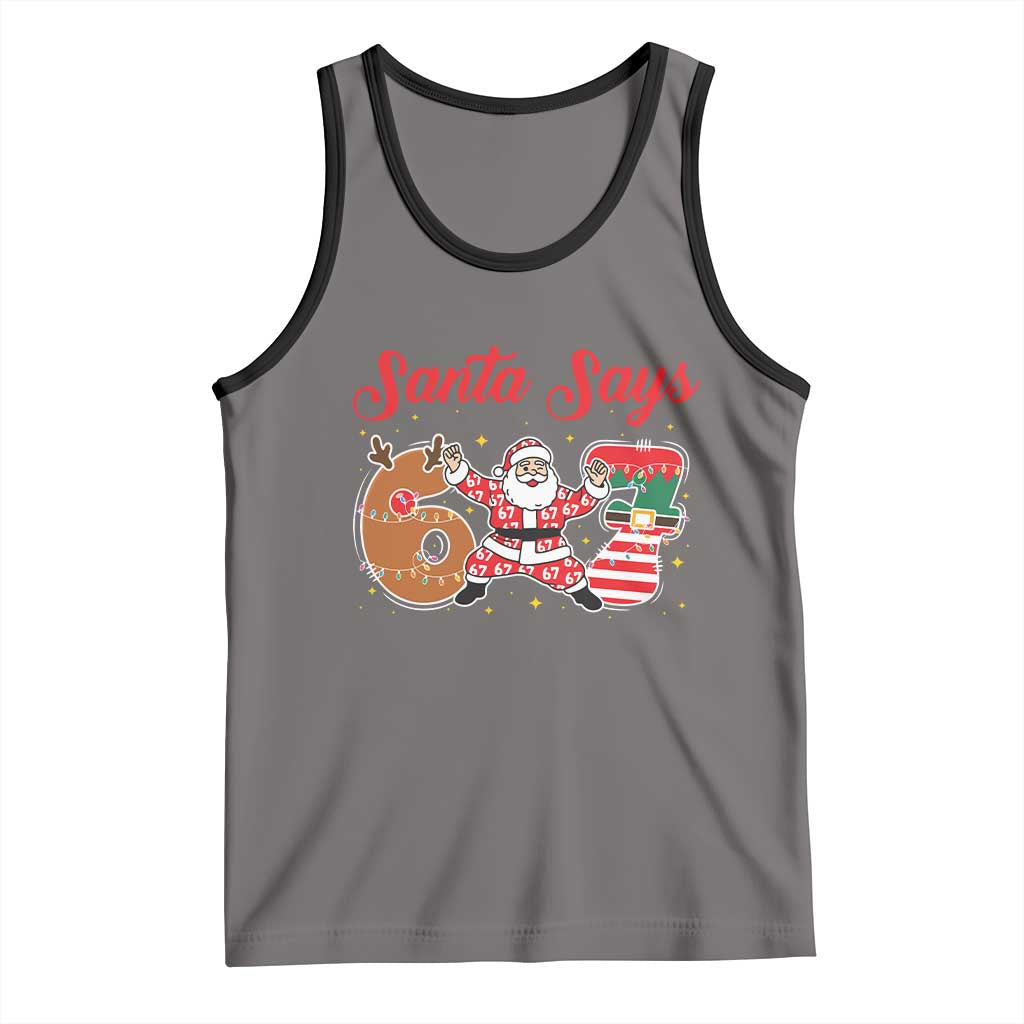 Funny Santa Says Six Seven Meme Tank Top Holiday Gift For Gen Z TS12 Deep Heather Black Print Your Wear