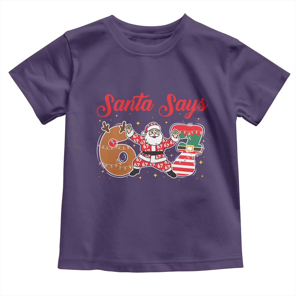Funny Santa Says Six Seven Meme Toddler T Shirt Holiday Gift For Gen Z TS12 Purple Print Your Wear