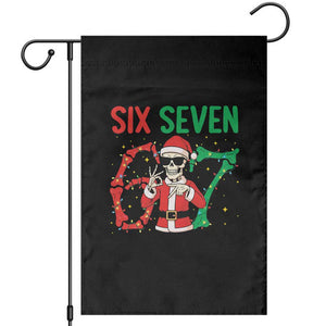 Funny Santa Skeleton Says Six Seven Garden Flag Christmas Meme Gift TS12 Black Print Your Wear