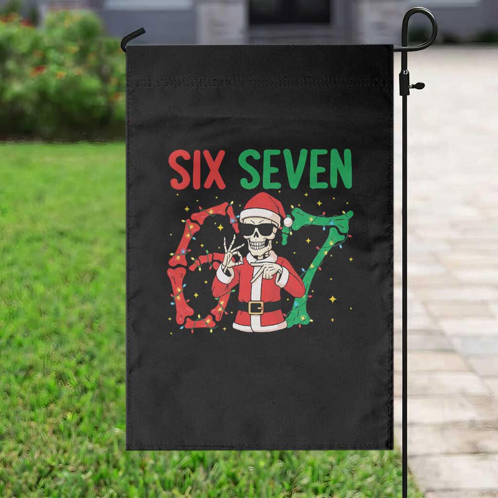 Funny Santa Skeleton Says Six Seven Garden Flag Christmas Meme Gift TS12 Print Your Wear