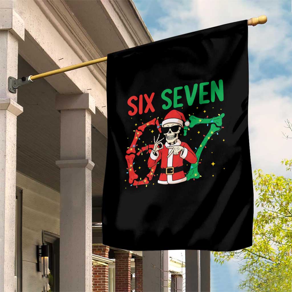 Funny Santa Skeleton Says Six Seven Garden Flag Christmas Meme Gift TS12 Print Your Wear