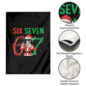 Funny Santa Skeleton Says Six Seven Garden Flag Christmas Meme Gift TS12 Print Your Wear