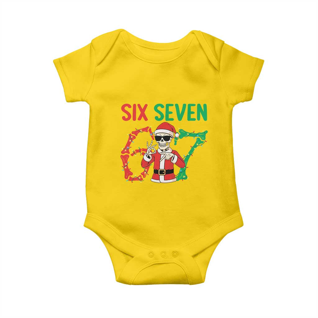Funny Santa Skeleton Says Six Seven Baby Onesie Christmas Meme Gift TS12 Daisy Print Your Wear