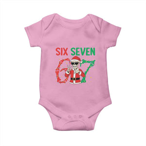 Funny Santa Skeleton Says Six Seven Baby Onesie Christmas Meme Gift TS12 Light Pink Print Your Wear
